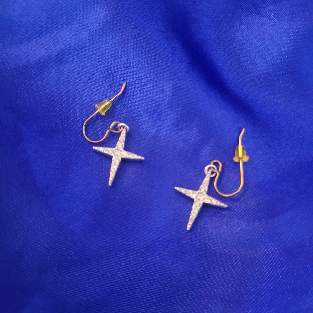 Elegant Silver Cross Earrings